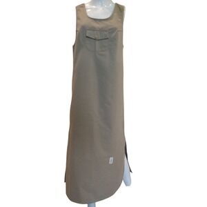 Baxter And Wells Women‎ S Long Twill Dress With A Front Pockets And Side Slits